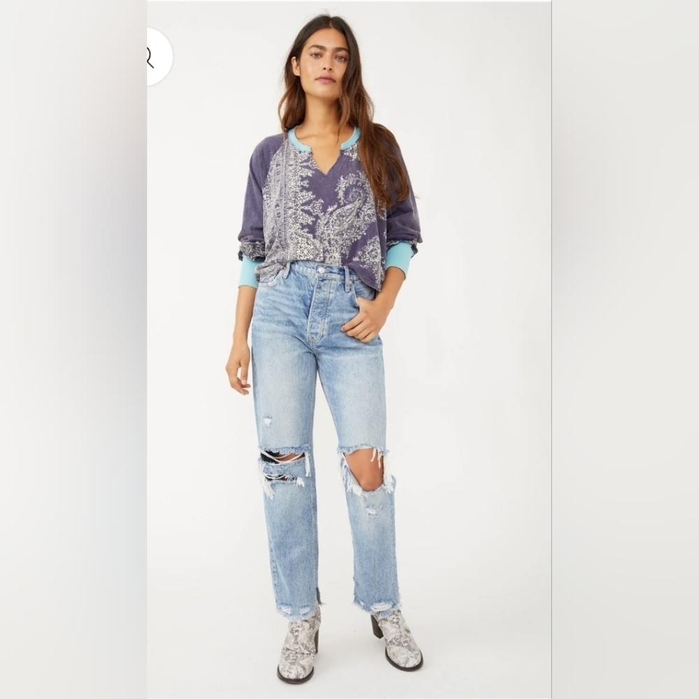 NWT Free People We The Free Tapered Baggy Boyfriend Jeans SZ 28